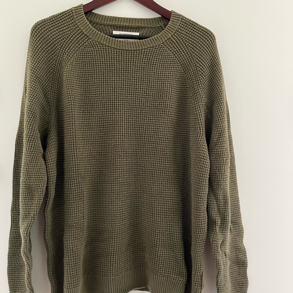 REI Cooperative Men's Olive Green Crewneck Sweater